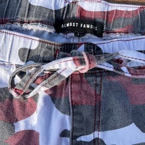 red camp print cargo pants!